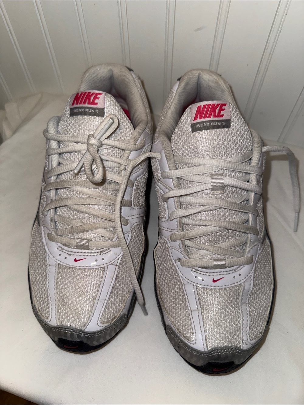 Nike Women’s White Sneakers with Pink Accents